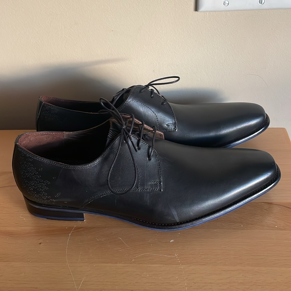 Floris Van Bommel Black Leather Lace Up Dress Shoes Mens 10 H